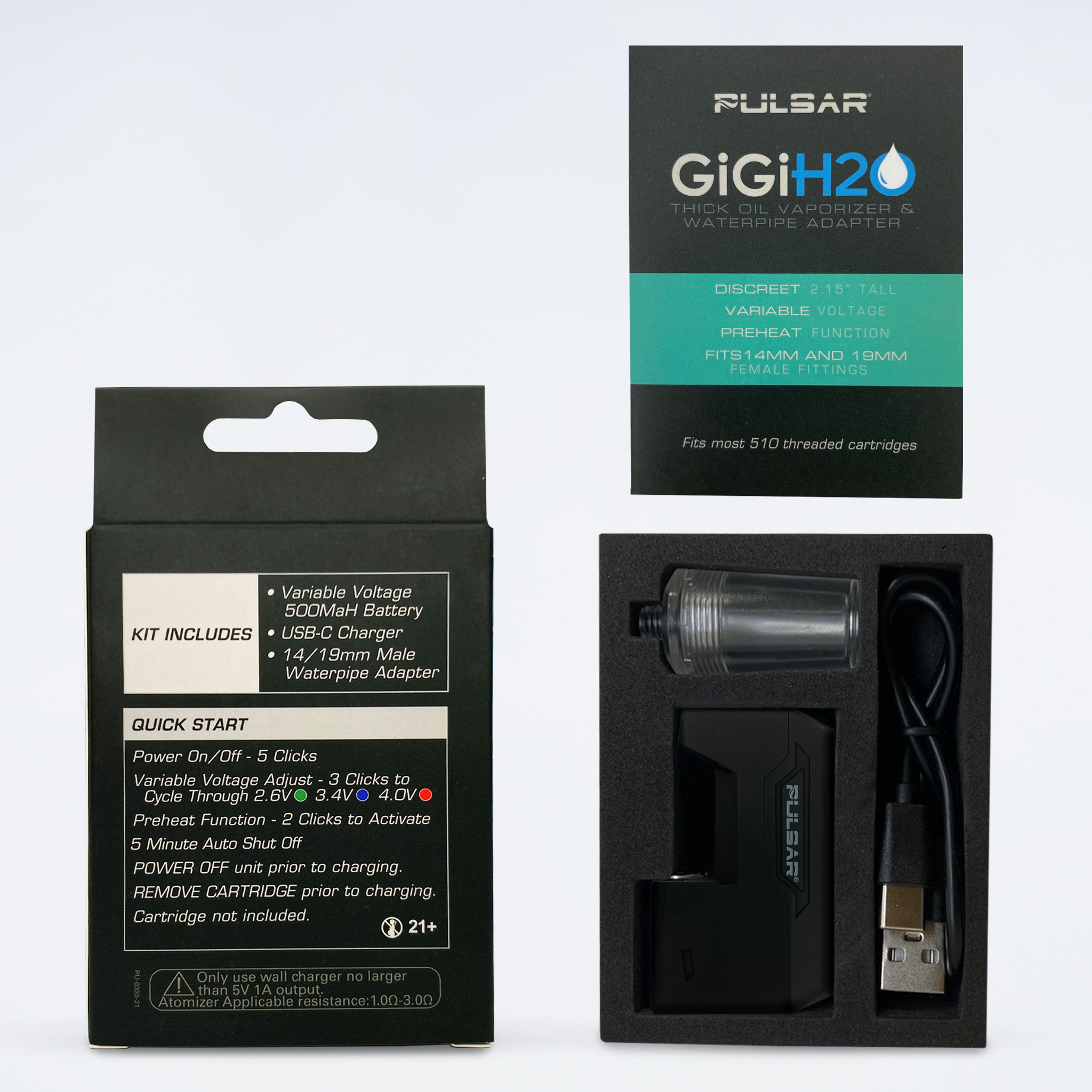 510規格バッテリー GiGi H2O ボング用 - 画像 (3)