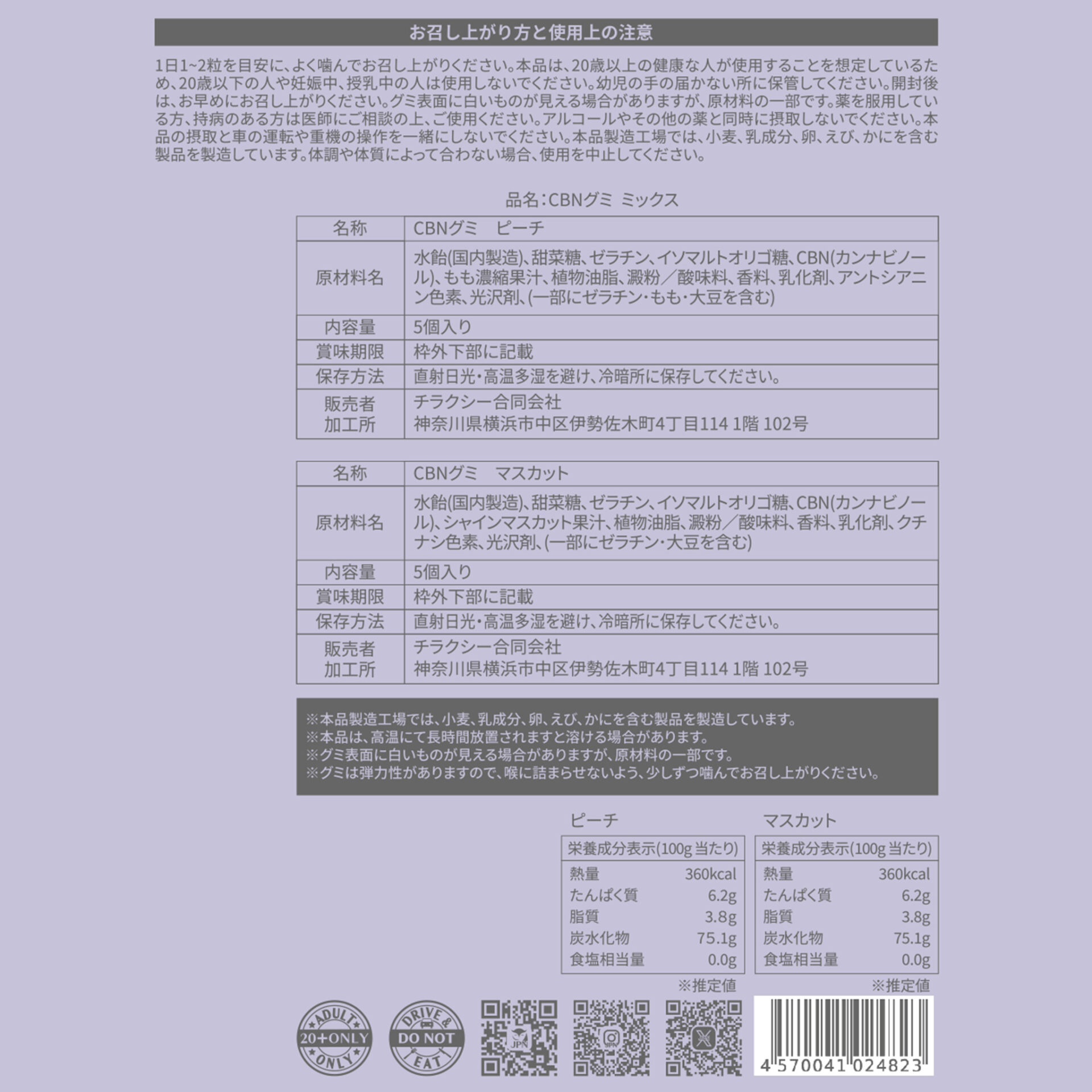 【卸専用】CBNグミ ピーチ味&マスカット味 - 画像 (7)