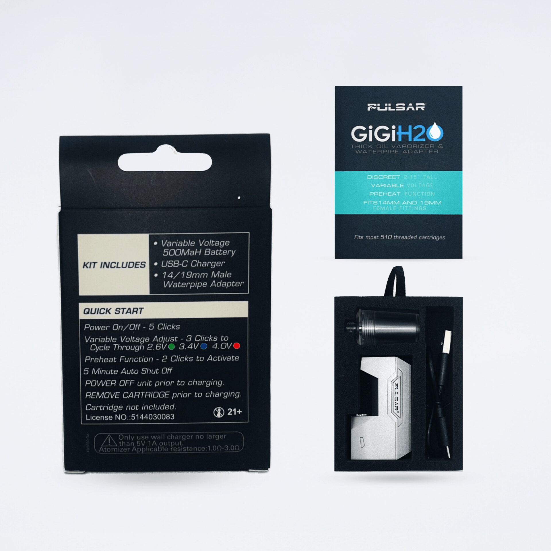 510規格バッテリー GiGi H2O ボング用 - 画像 (7)