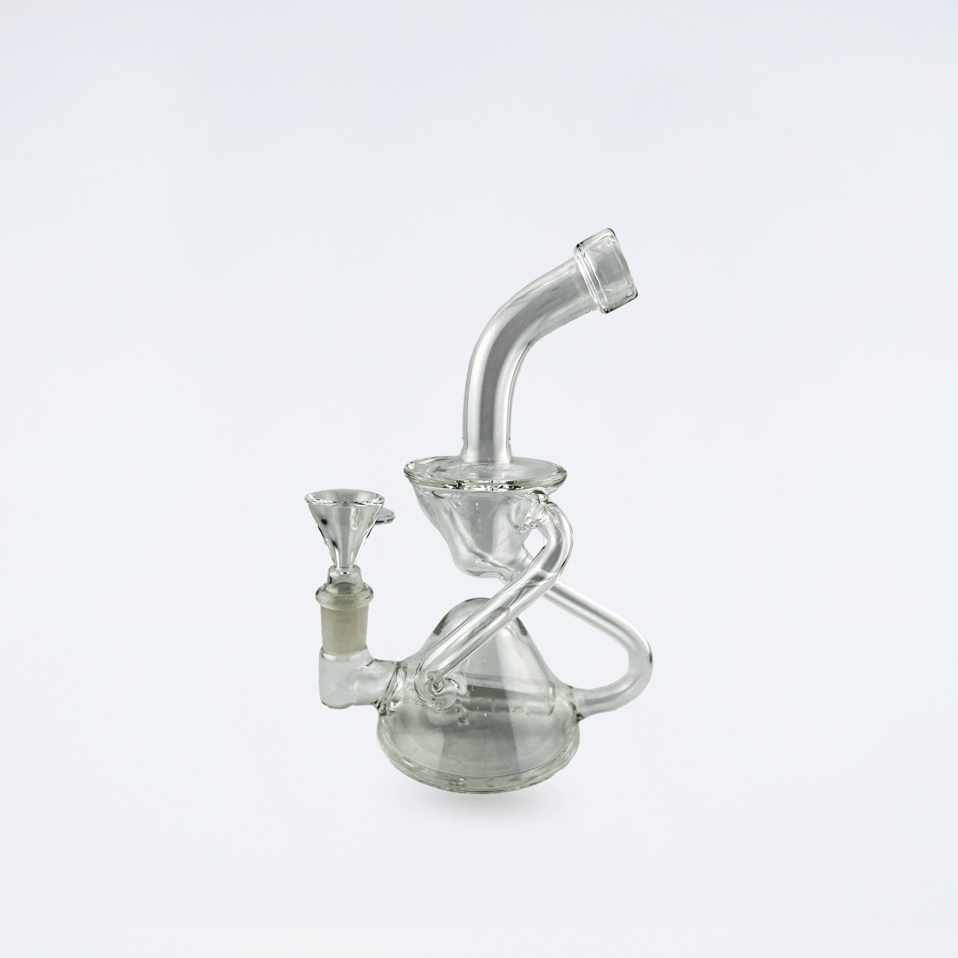 7インチインラインクリアガラスリサイクラーボング